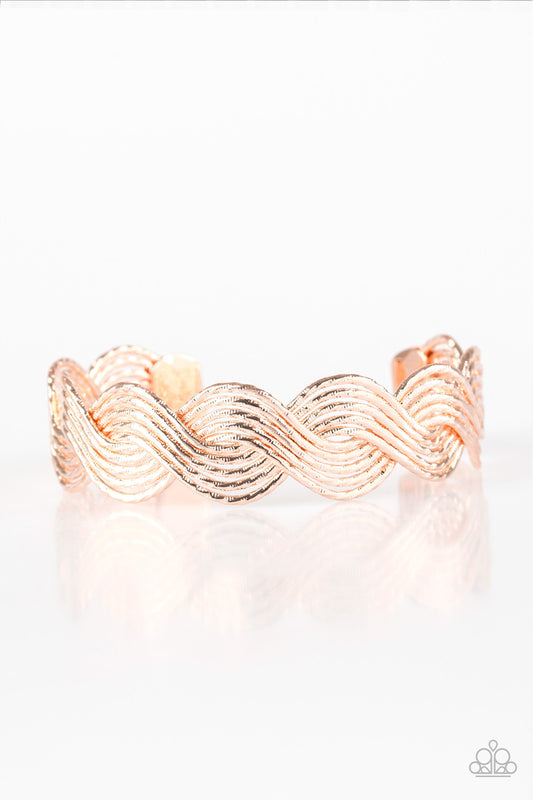 Braided Brilliance - Rose Gold Paparazzi Jewelry-264