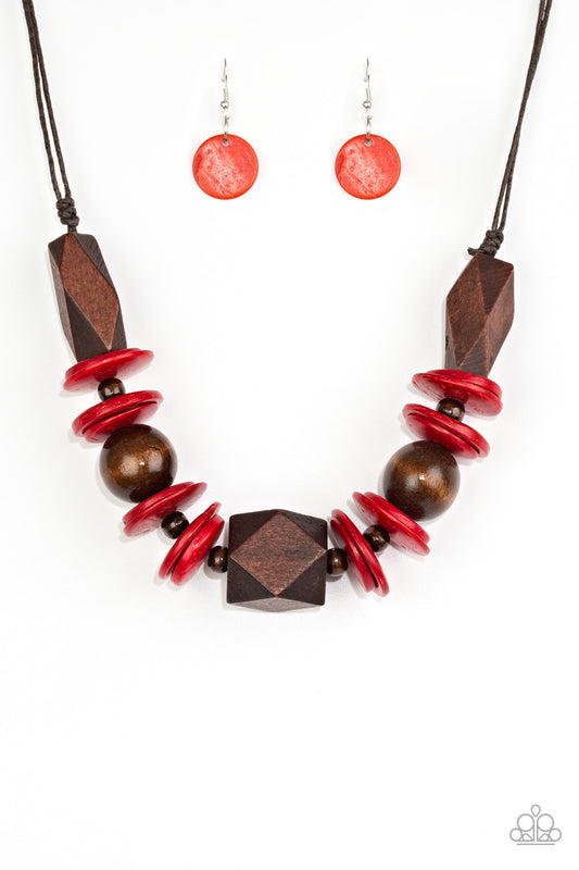 Pacific Paradise - Red Paparazzi Jewelry 1155