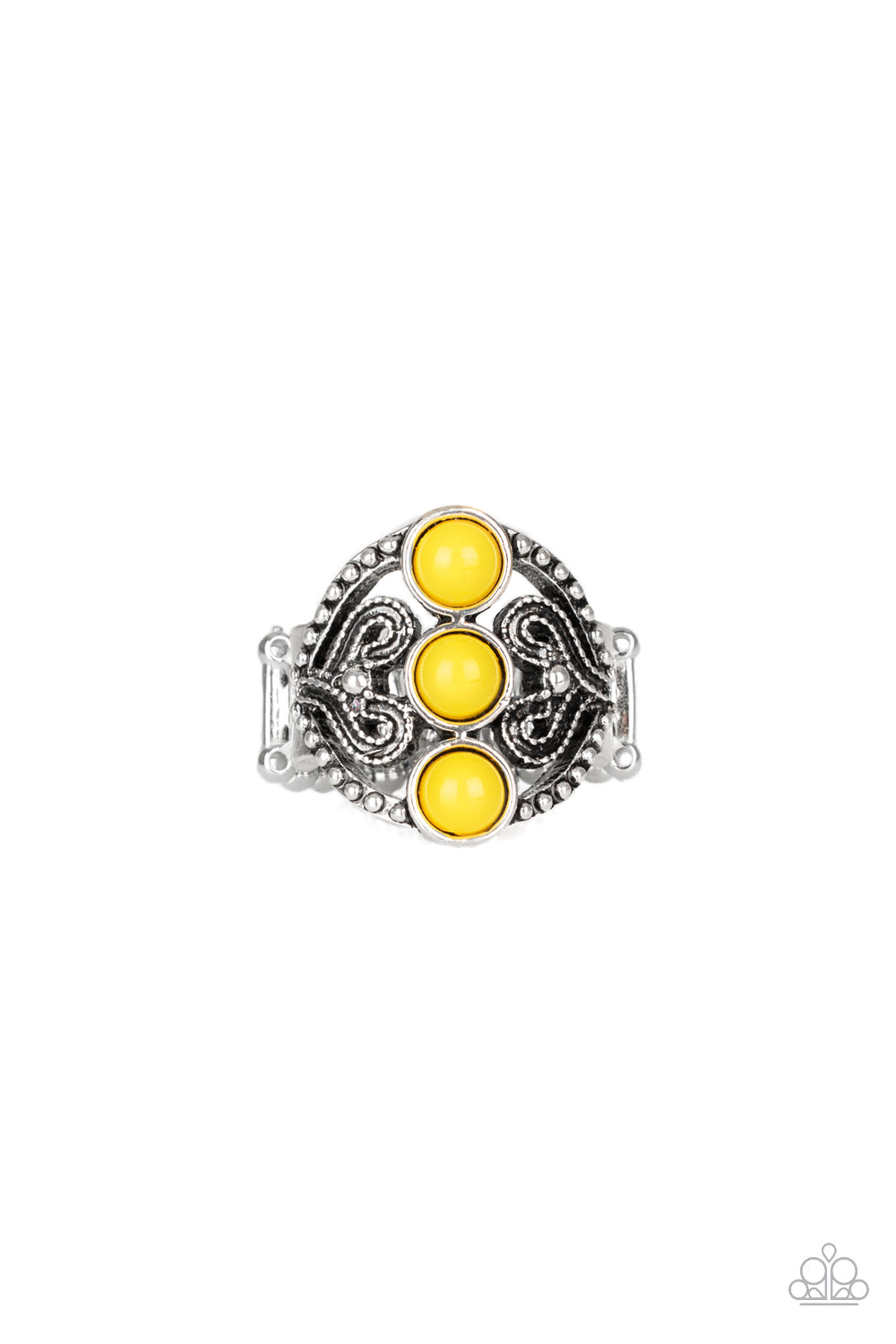 Triple Whammy - Yellow Paparazzi Jewelry 1651