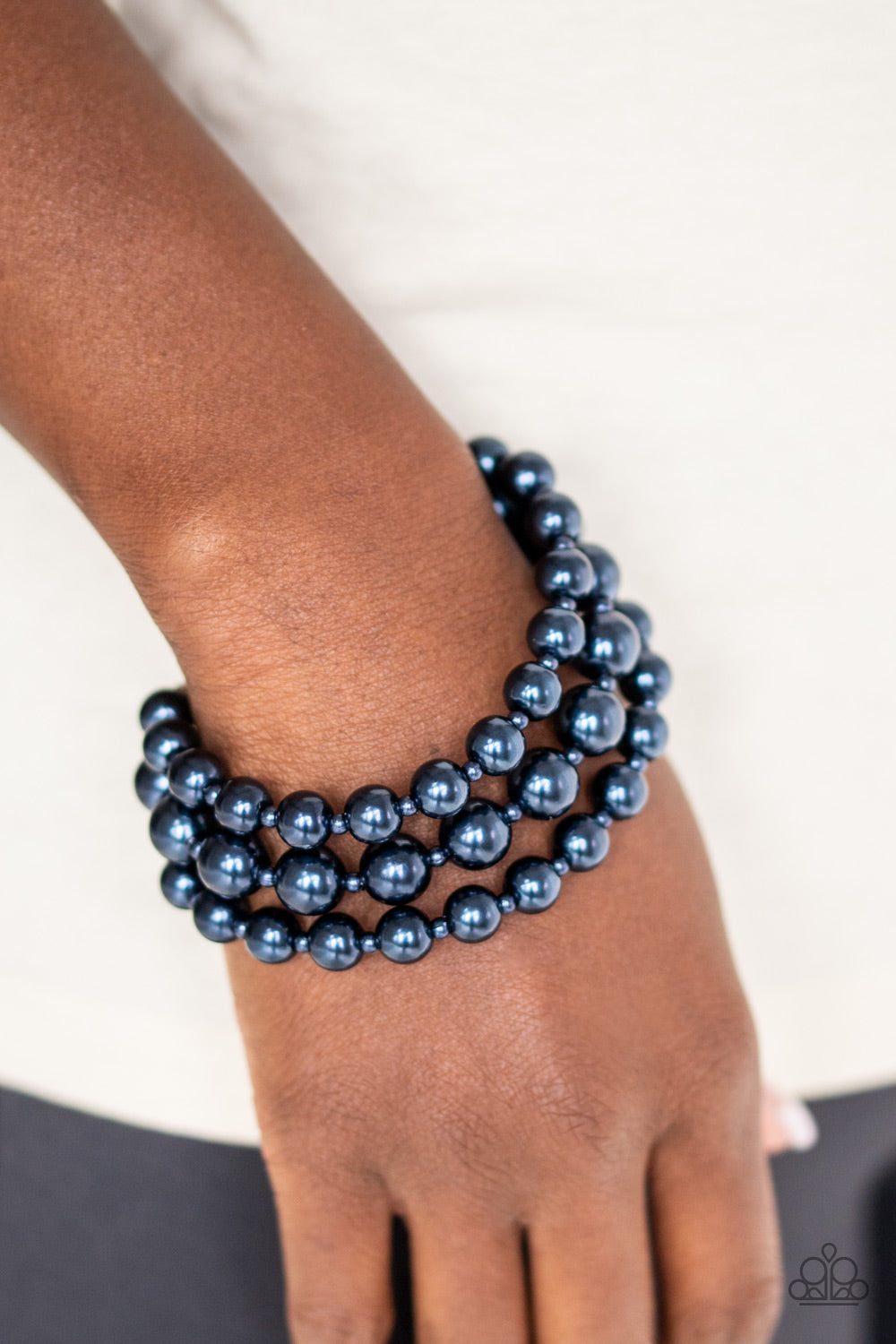 Total PEARL-fection - Blue Paparazzi Jewelry -1618