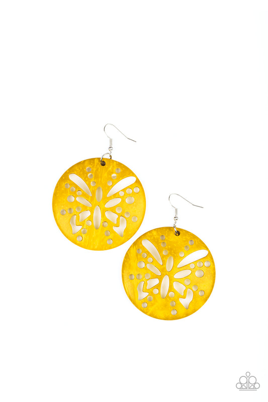 Bali Butterfly - Yellow Paparazzi Jewelry-192