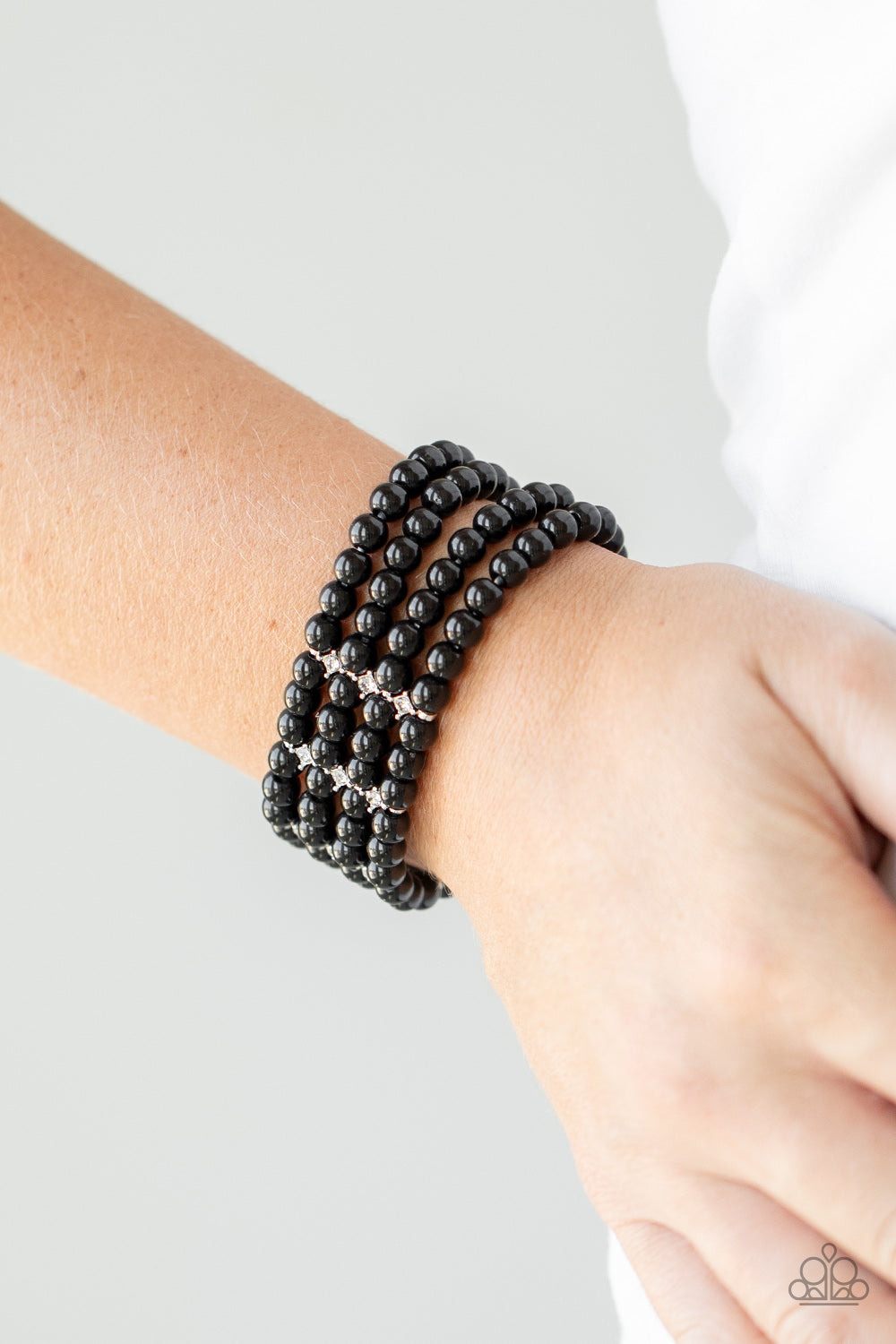 Stacked To The Top - Black Paparazzi Jewelry