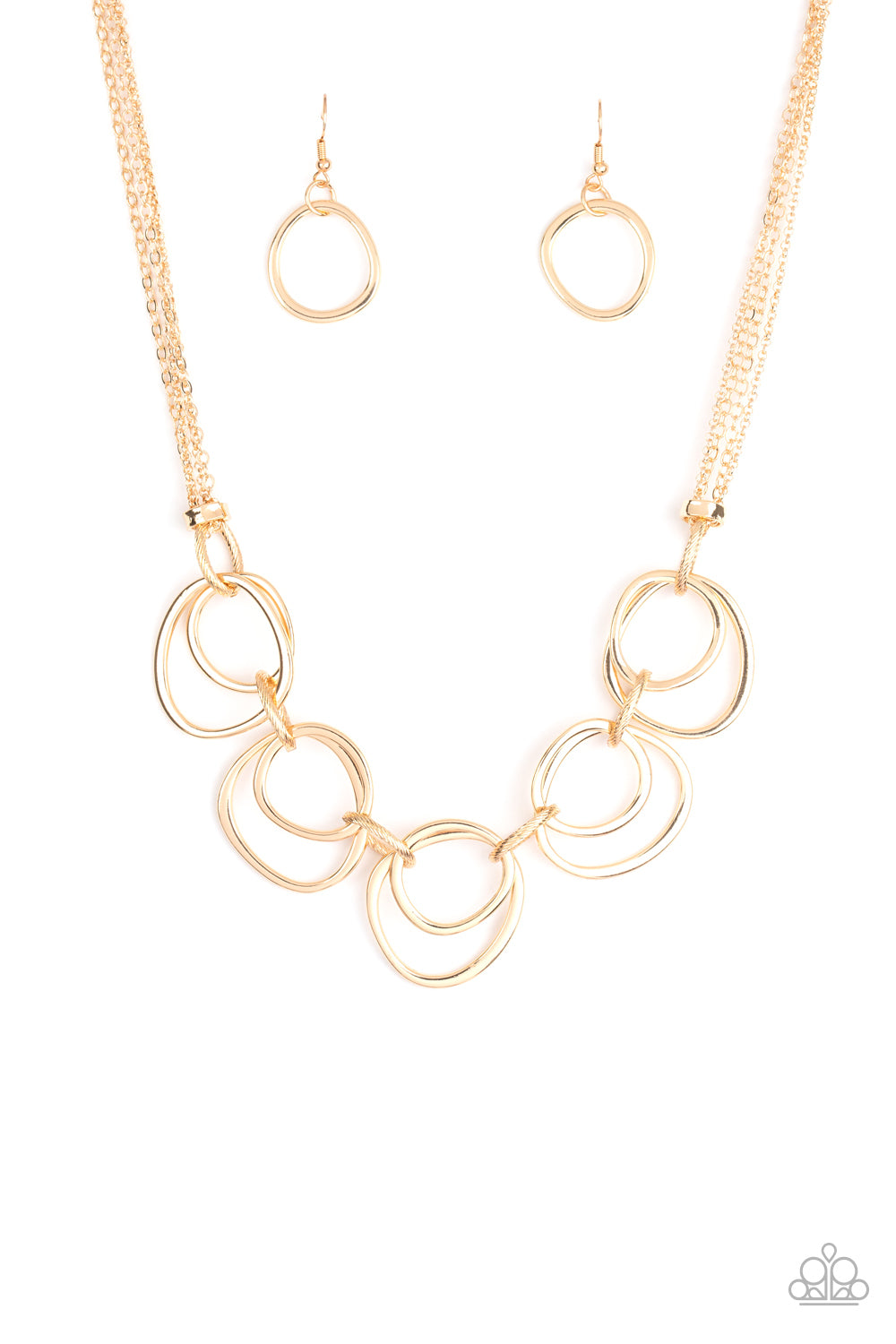 Asymmetrical Adornment - Gold Paparazzi Jewelry-176