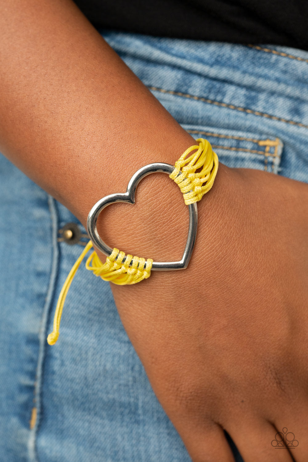 Playing With My HEARTSTRINGS - Yellow Paparazzi  Jewelry