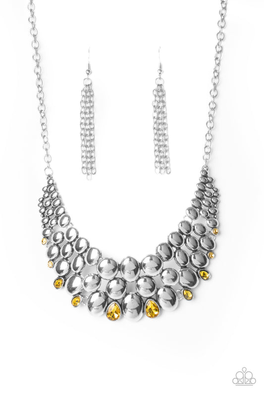 Powerhouse Party - Yellow Paparazzi Jewelry-1199