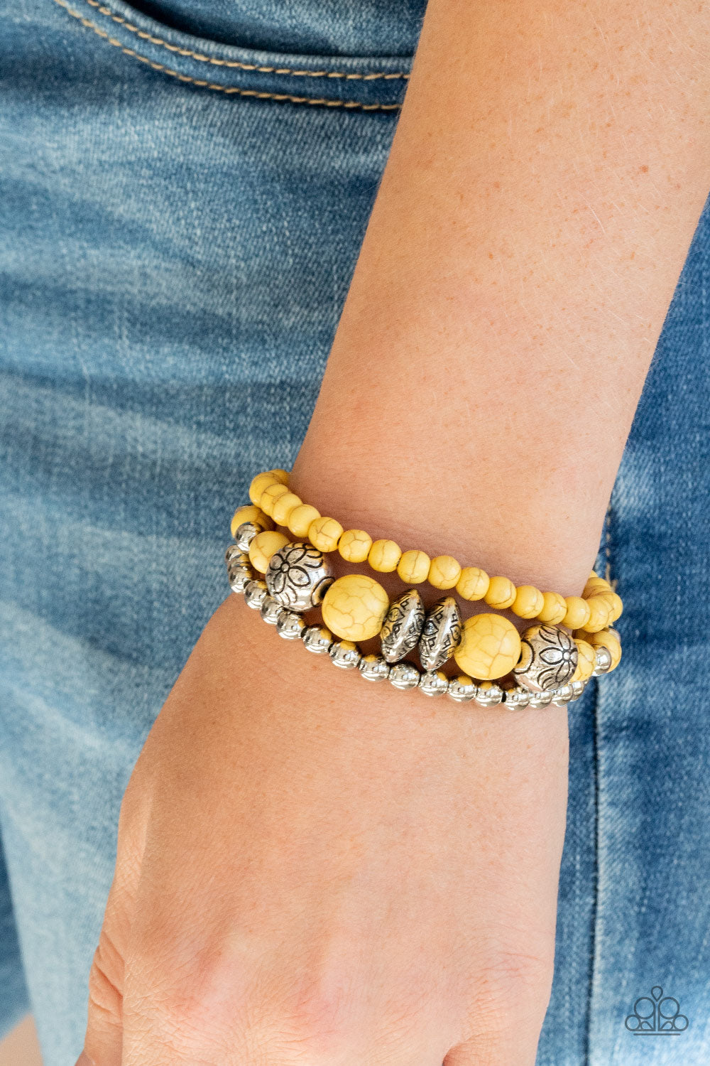 Desert Blossom - Yellow Paparazzi Jewelry