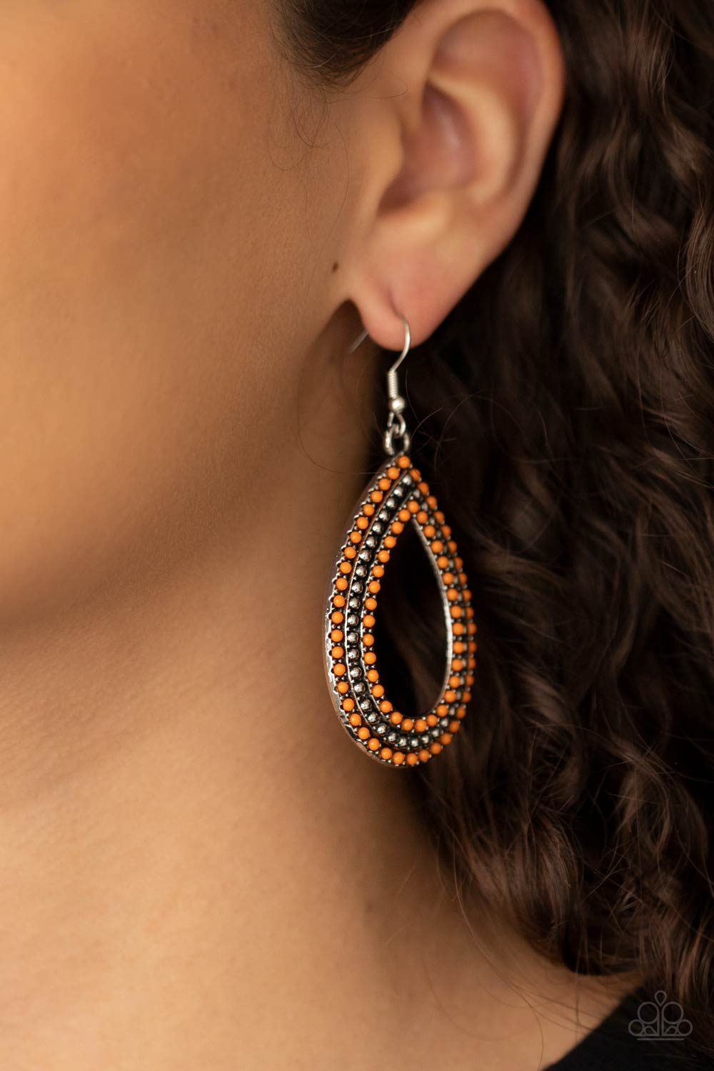 Tear Tracks - Orange Paparazzi Jewelry-1515