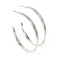 Etched in ribbed texture, two glistening silver bars gently curve and stack into an oversized hoop for a classic metallic look. Earring attaches to a standard post fitting. Hoop measures approximately 2" in diameter.
