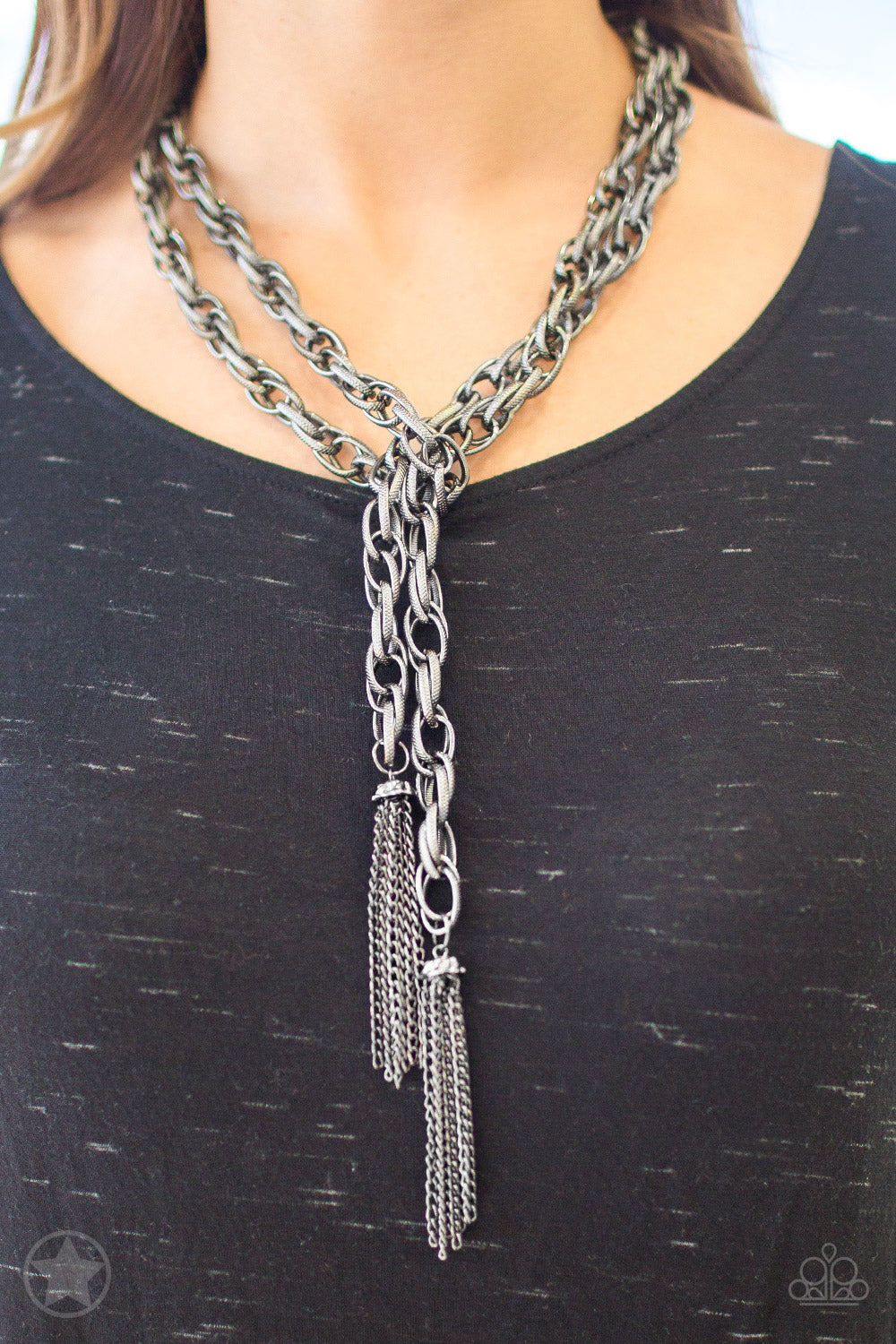 SCARFed for Attention - Gunmetal Paparazzi Jewelry